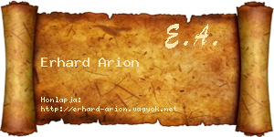 Erhard Arion névjegykártya